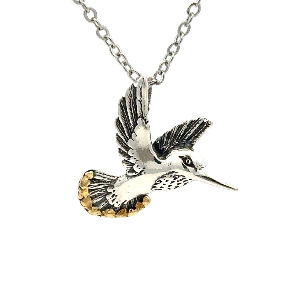 Drop Style Animal Pendant Sterling Silver & Alaskan Gold Nugget
