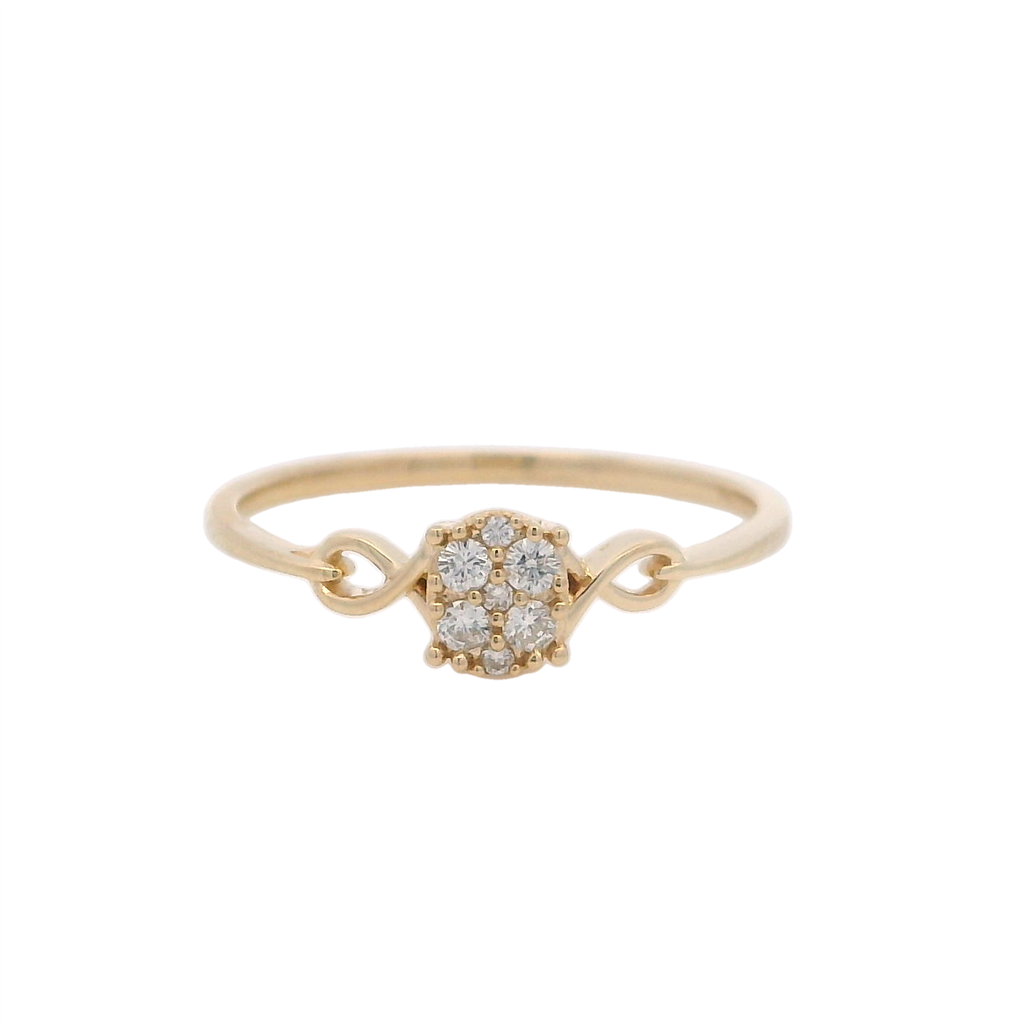 Promise Style Fashion Ring 18 Karat Gold Yellow with Diamonds size 7