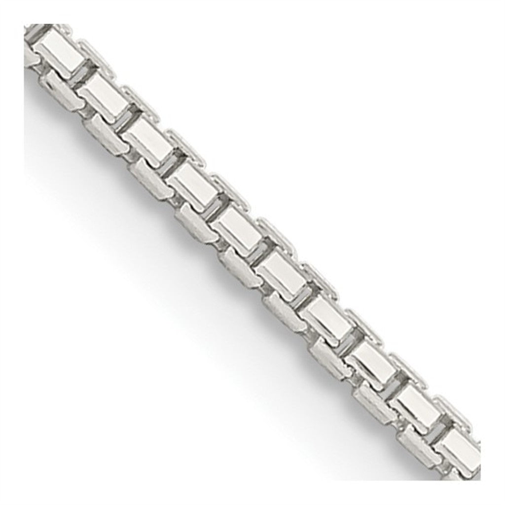 White Sterling Silver 1.35 MM Anchor Chain 18" Long