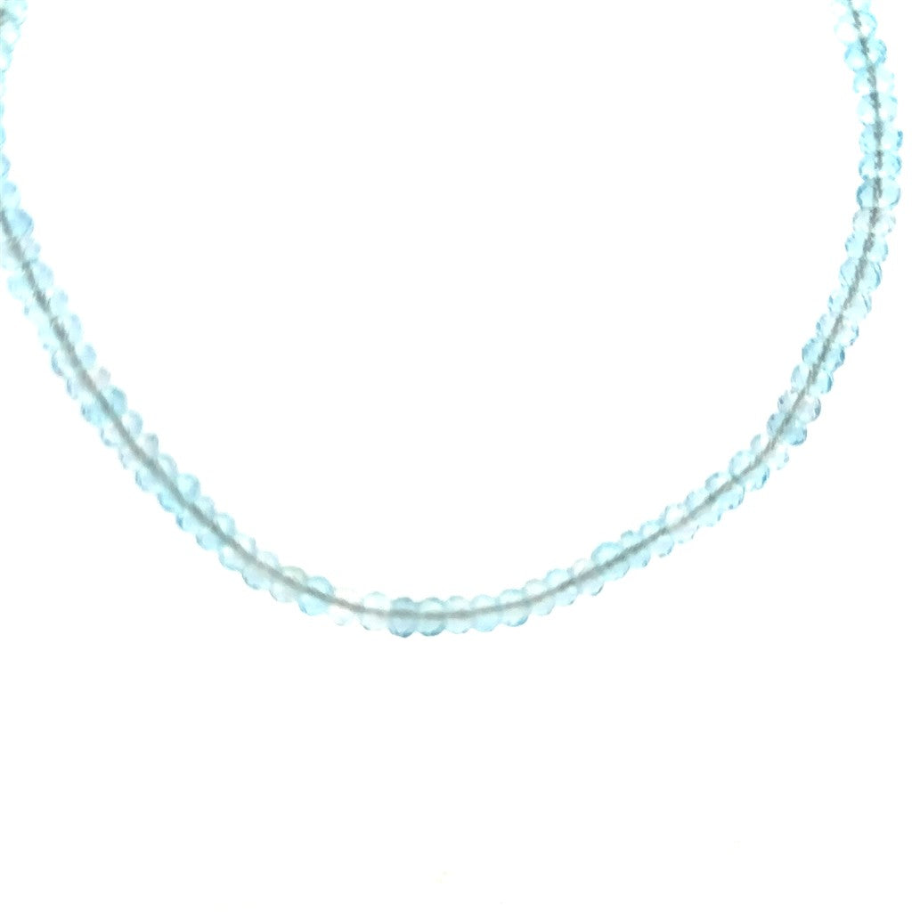 Blue Topaz Strand Necklace With a Sterling Silver Clasp 18" Long