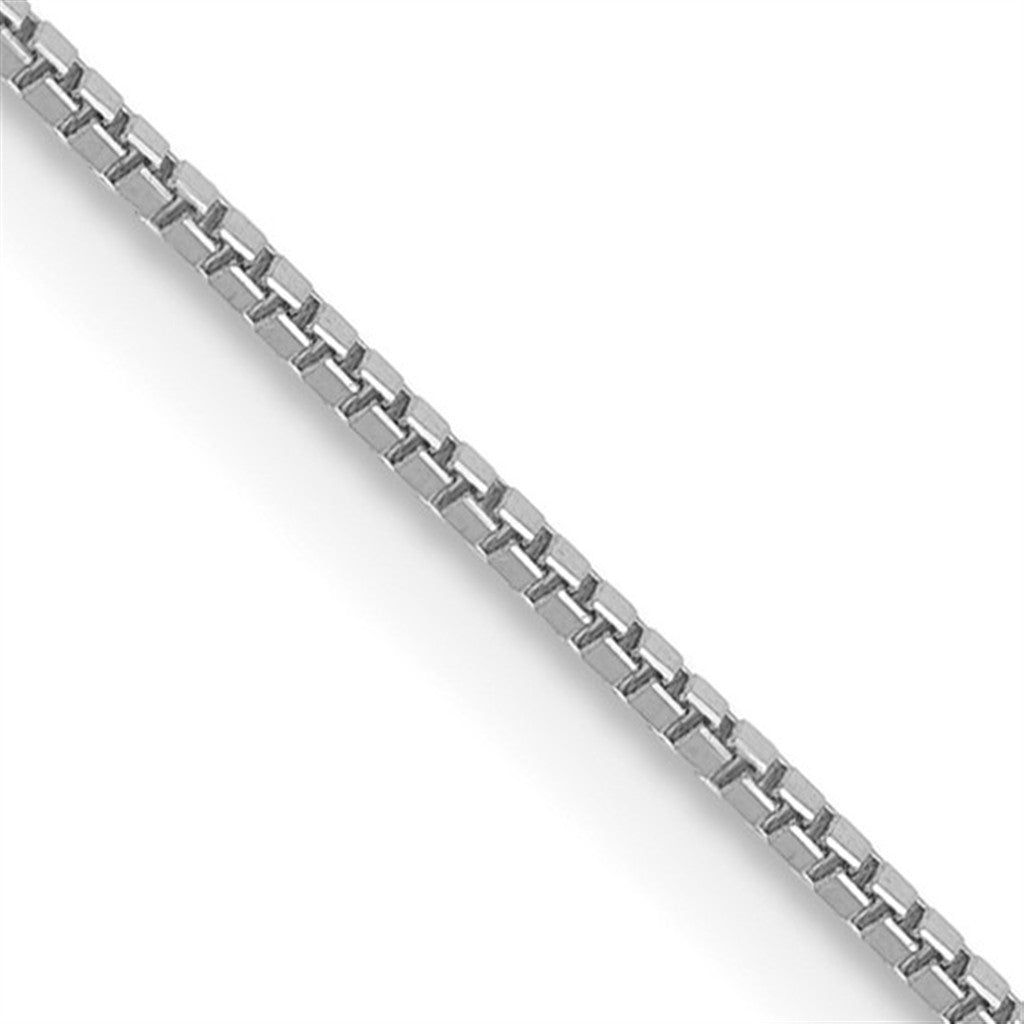 Box Link Chain 14 Karat Gold White 0.7 MM Wide 16' In Length
