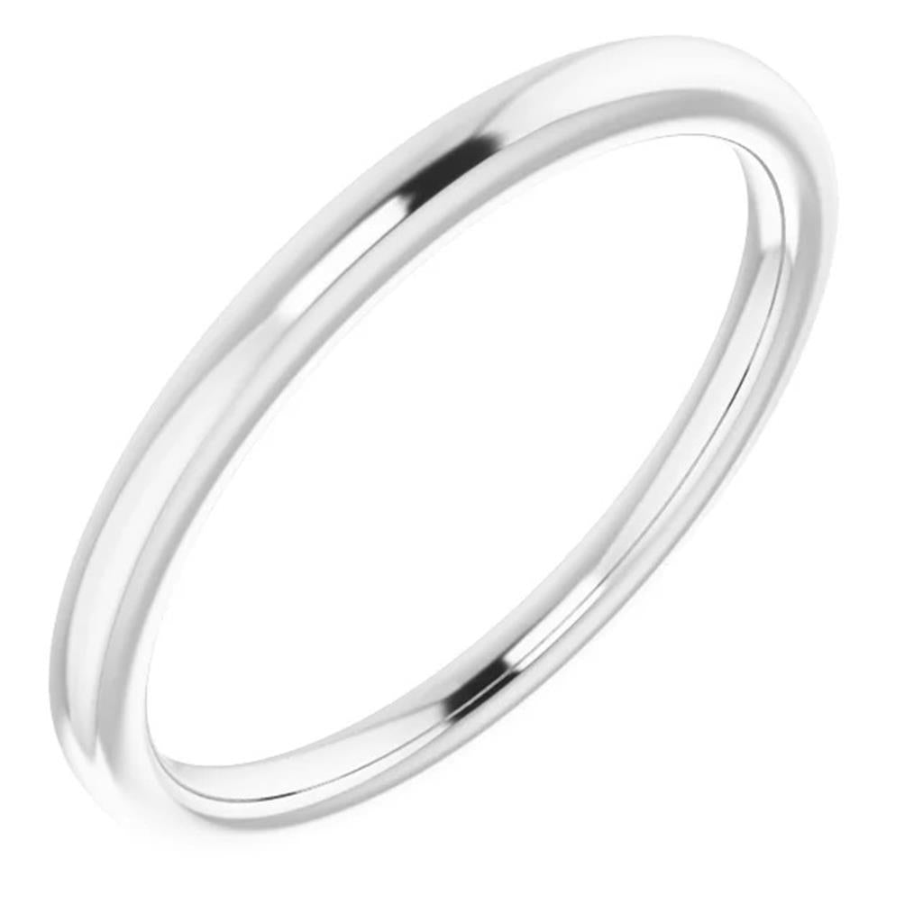 Stack-Able Wedding Band Prec Metal Womens Alloy White Size 7