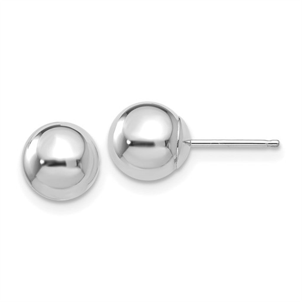 Ball Posts Ball Post Precious Metal Earrings 14 Karat Gold White
