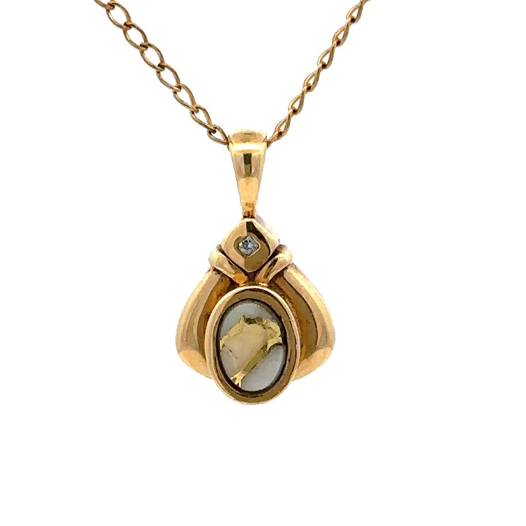 Drop Pendants 14 Karat Gold Yellow with Round Diamond