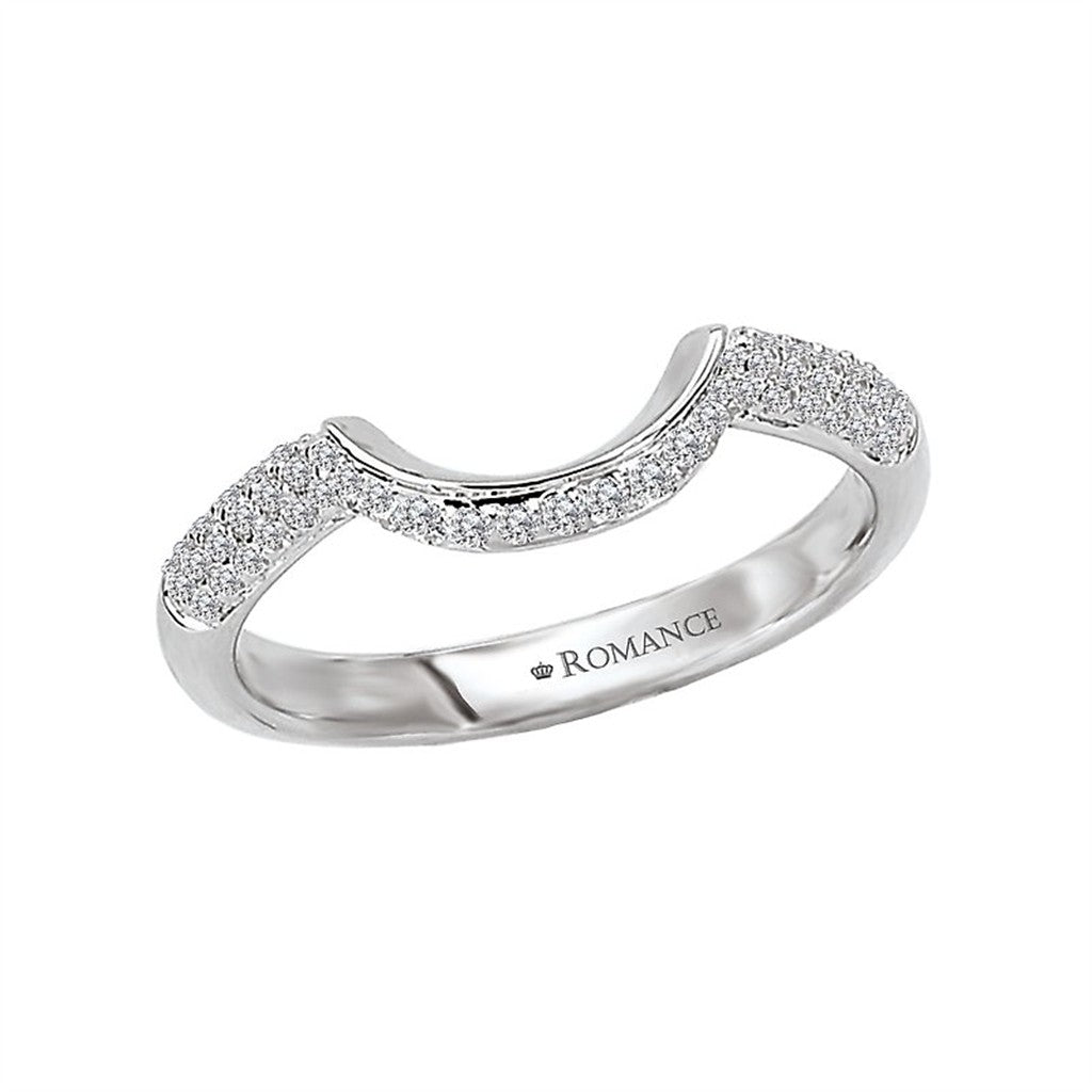 Stack-Able Style Diamond Wedding Band 18 Karat Gold White with Diamonds size 6