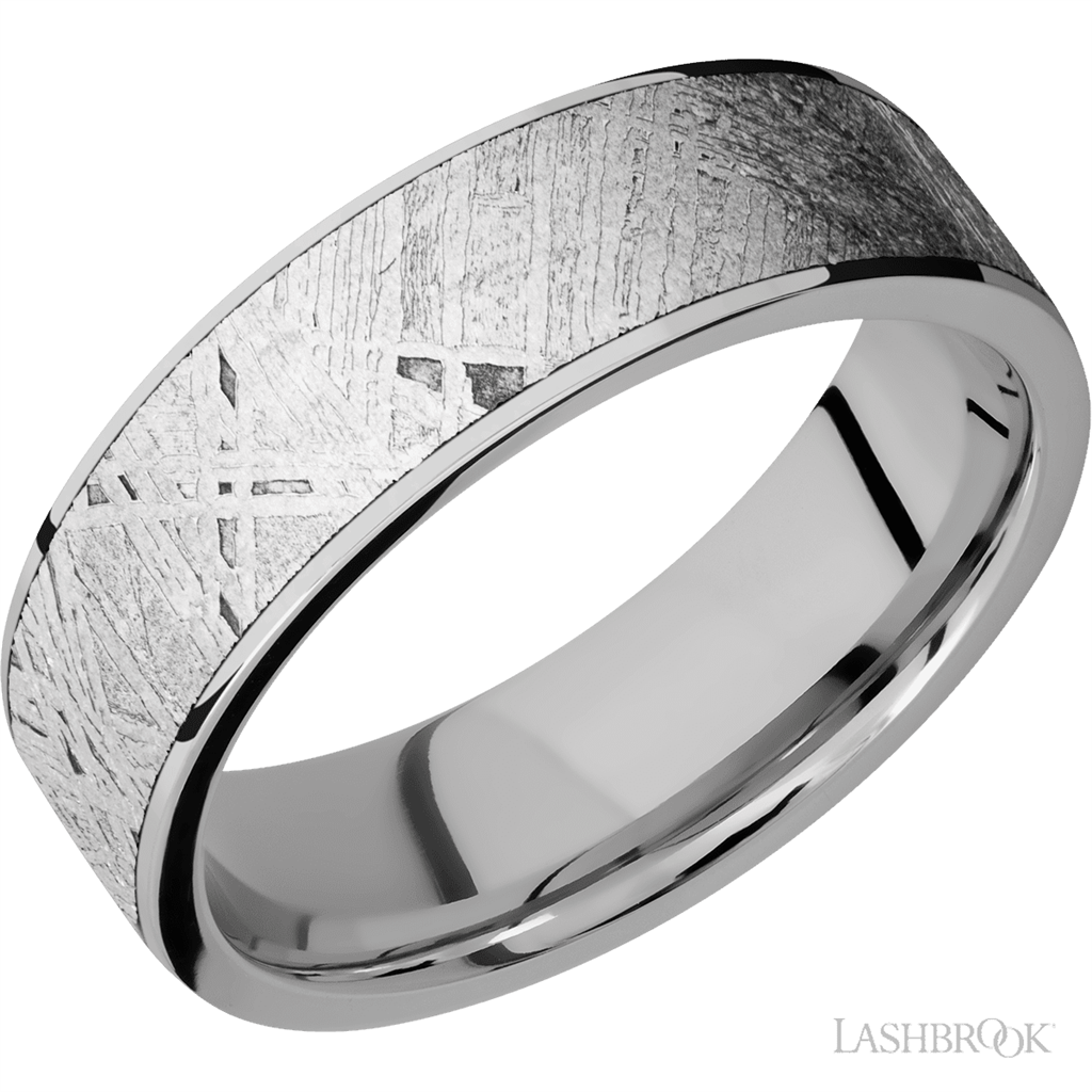 White Titanium Alternative Metal Ring 7mm wide Size 9.5