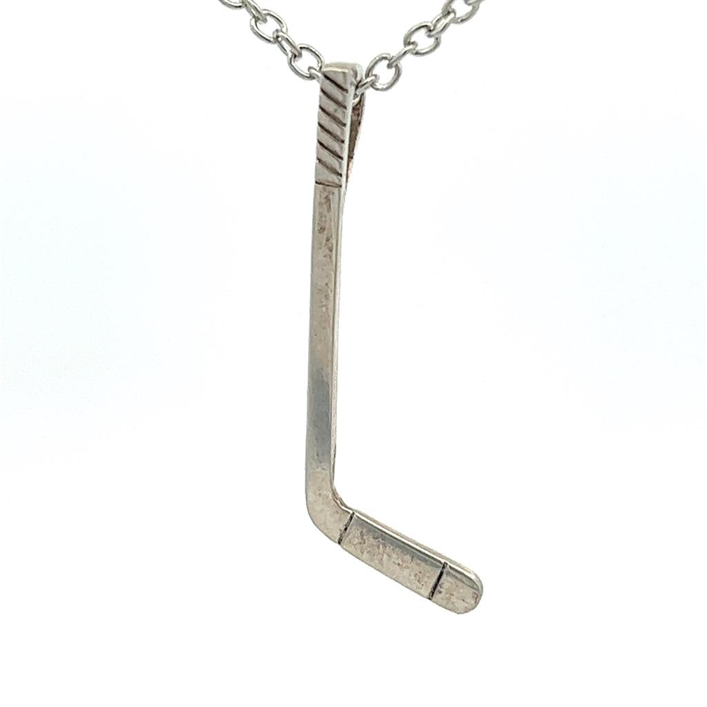 Hockey Drop Pendant 10 Karat Gold White