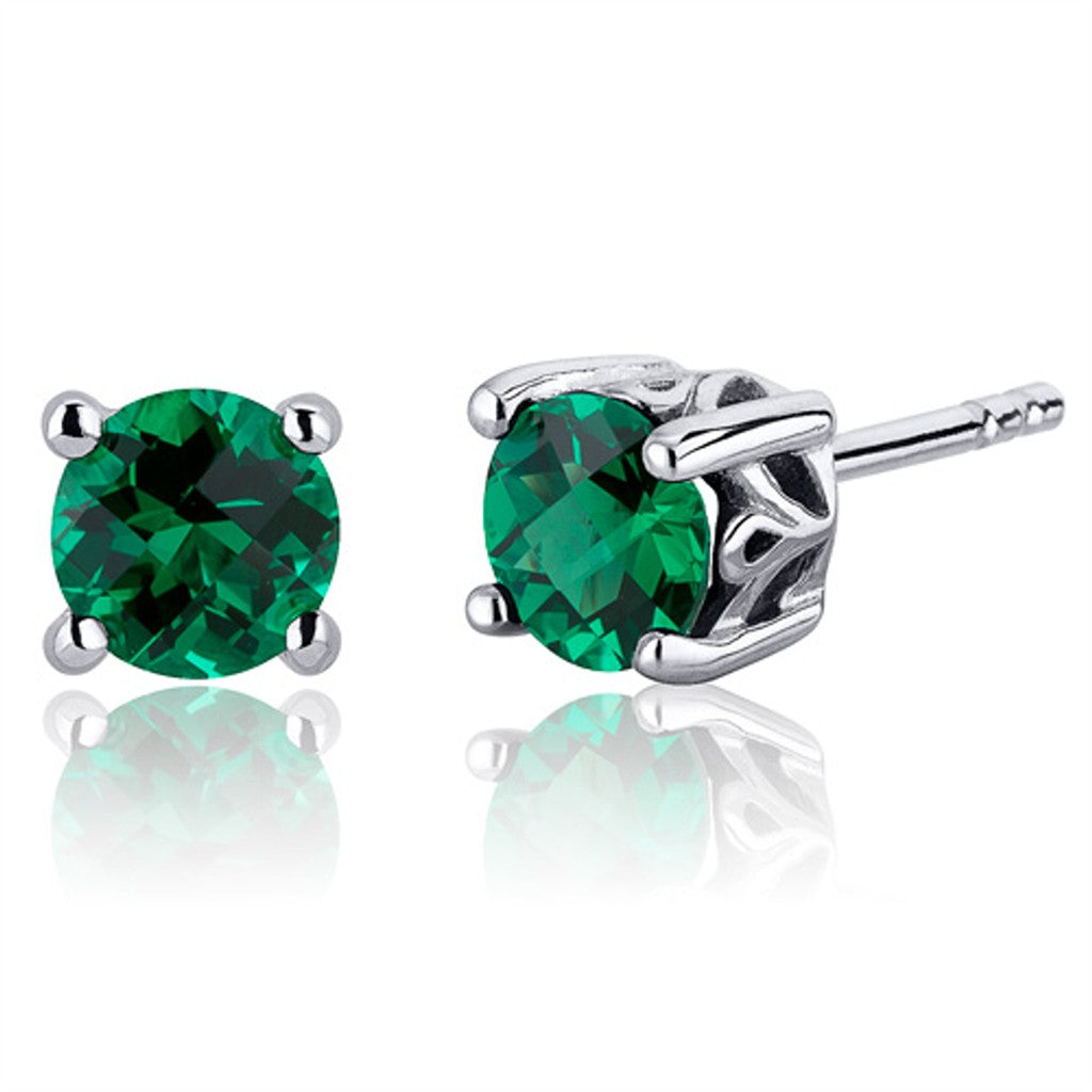 Sterling Silver Earrings With Colored Stone