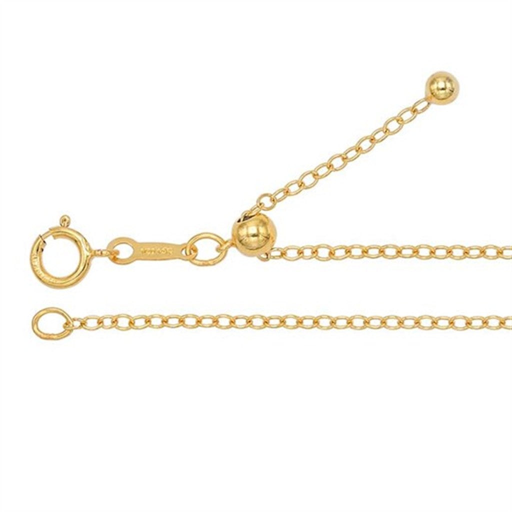 Yellow Gold Filled 1.7 MM Cable Adj Chain 22" Long