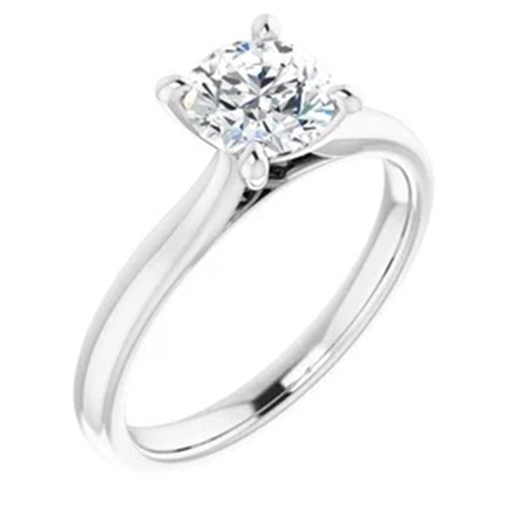 Solitare Style Engagement Ring White Platinum Size 5