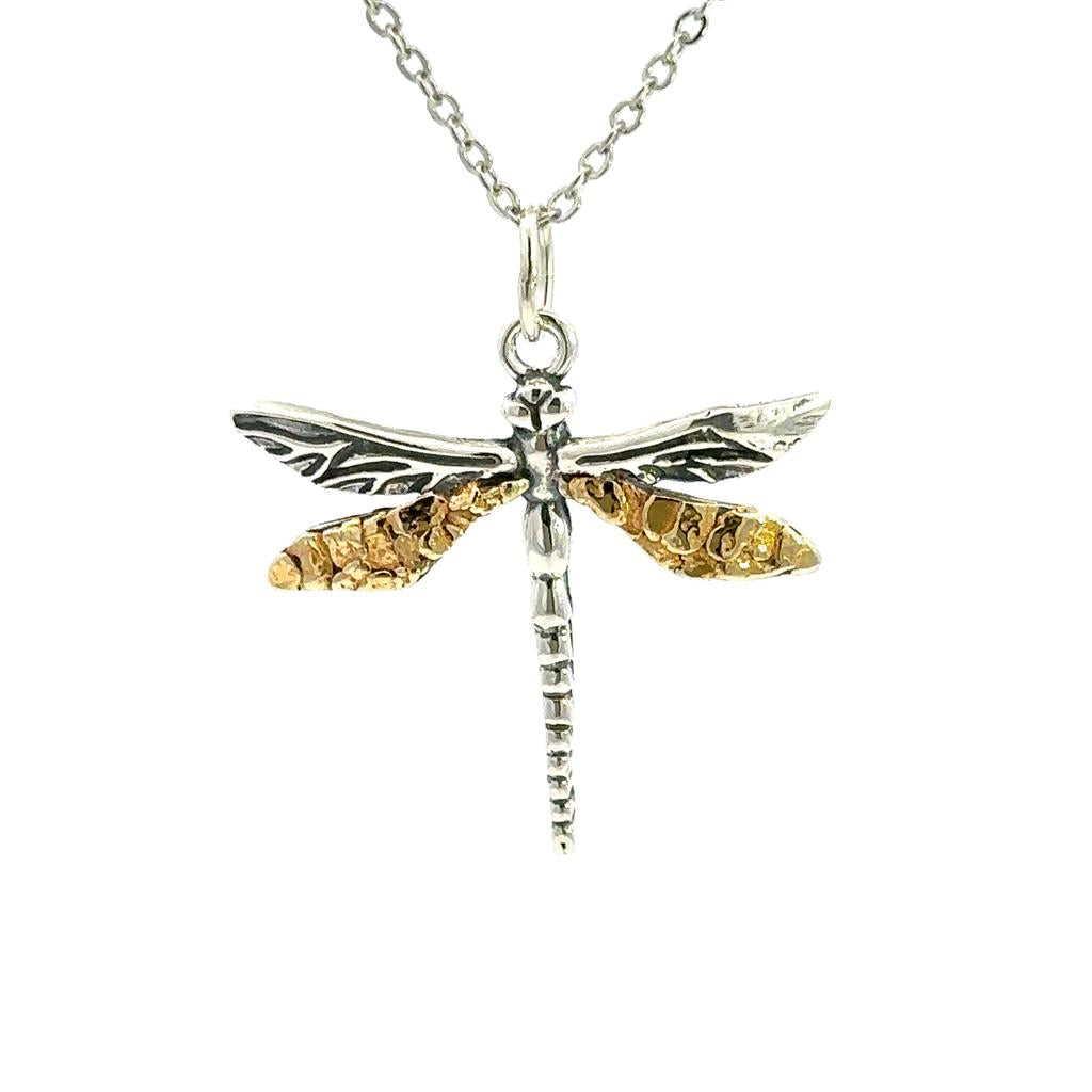 Drop Style Bug Pendant .925 & Alaskan Gold Nugget