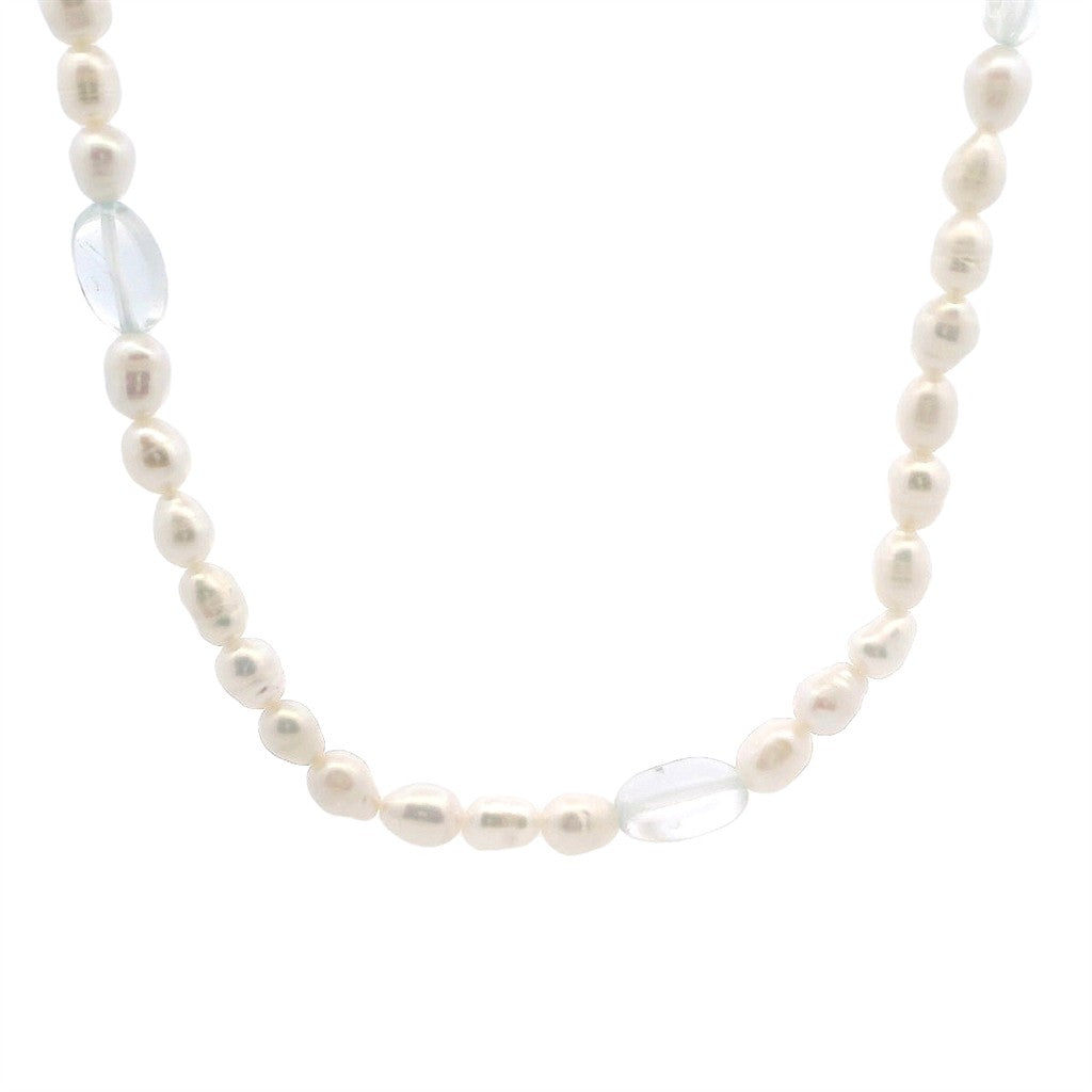 Single Strand Pearl Strand Necklace Strung on No Clasp 36" Long with Semi Baroque Fresh Water Pearl