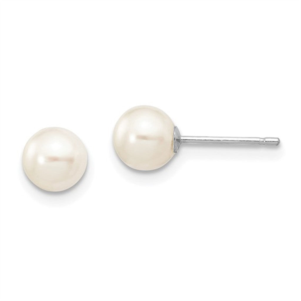 Single Pearl Studs Earring 14 Karat Gold White 3.5mm Akoya Pearls