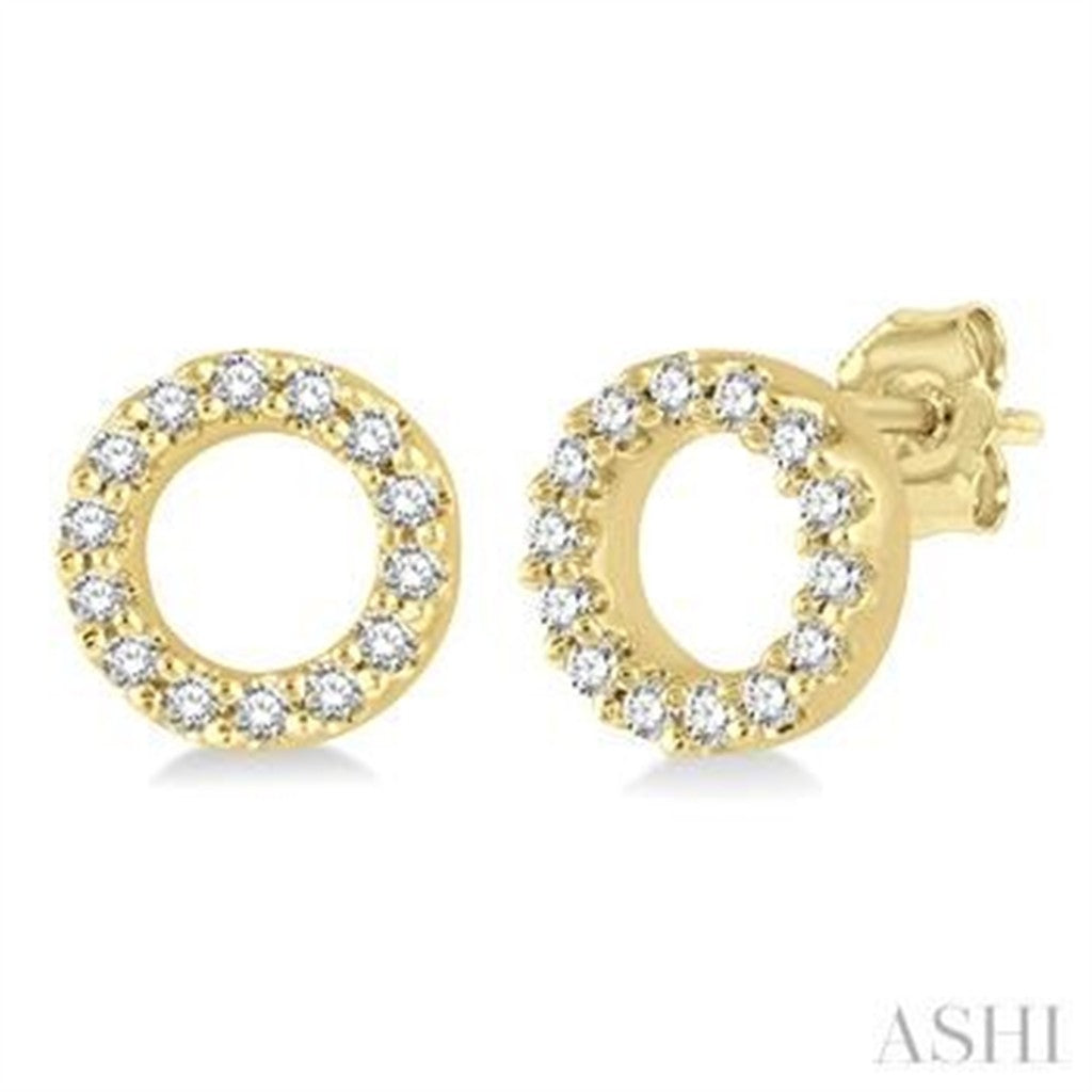 Diamond Stud Earrings 10 Karat Gold Yellow 0.10 Carat Total Weight