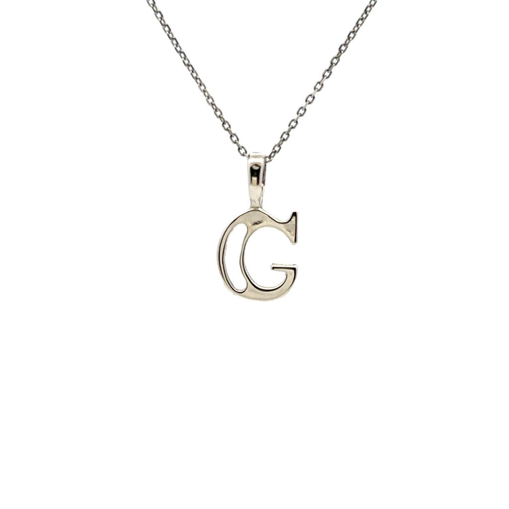 Drop Style Initial Pendant/ Charm Sterling Silver