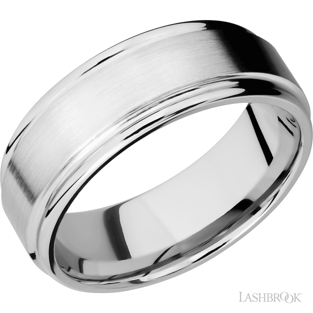 Straight Solid Style Wedding Band 14 Karat Gold White 8mm wide size 10