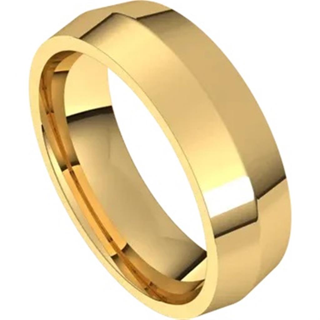 Straight Solid Style Wedding Band Alloy Yellow 6mm wide size 11
