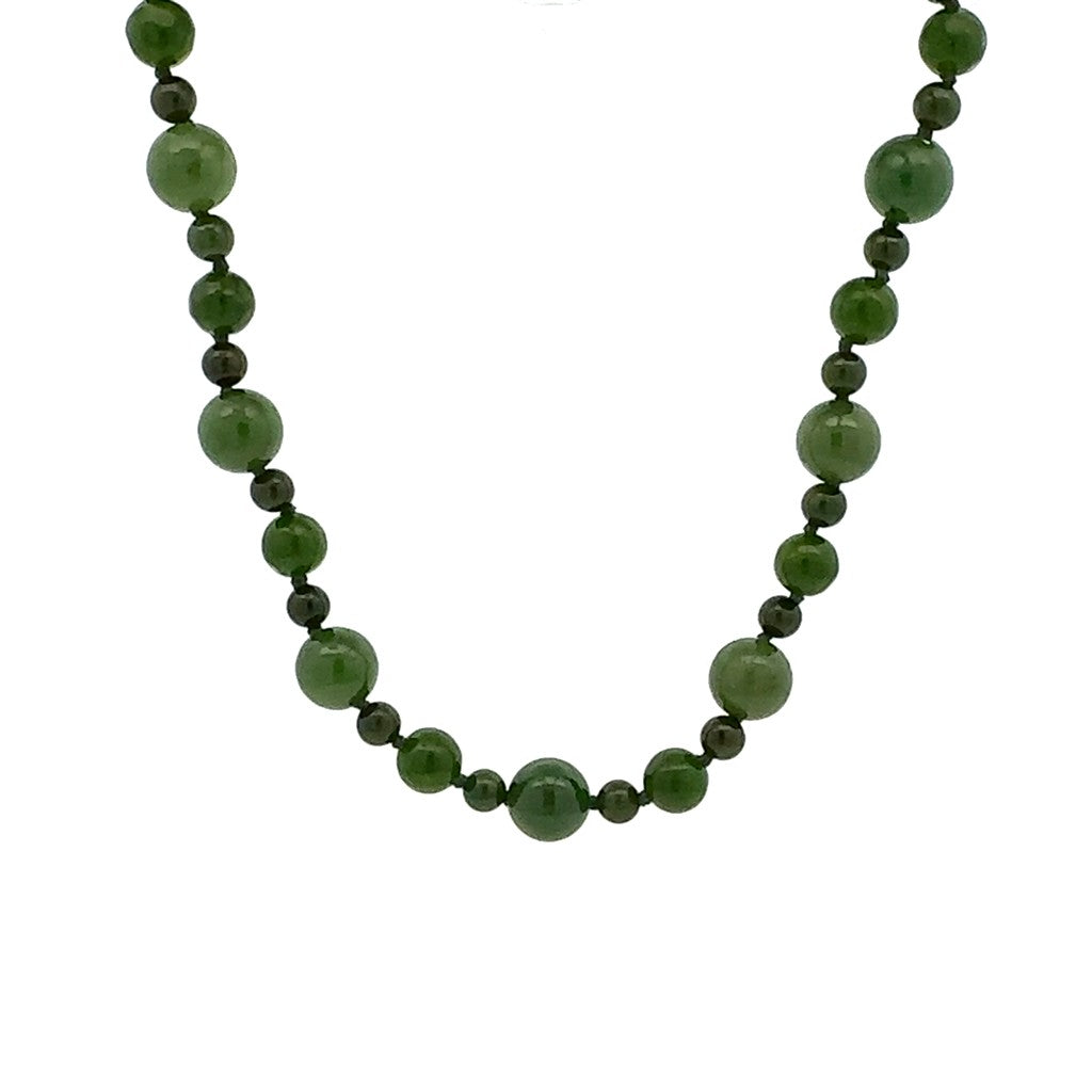 Jade Strand Necklace With a Sterling Silver Clasp 18" Long