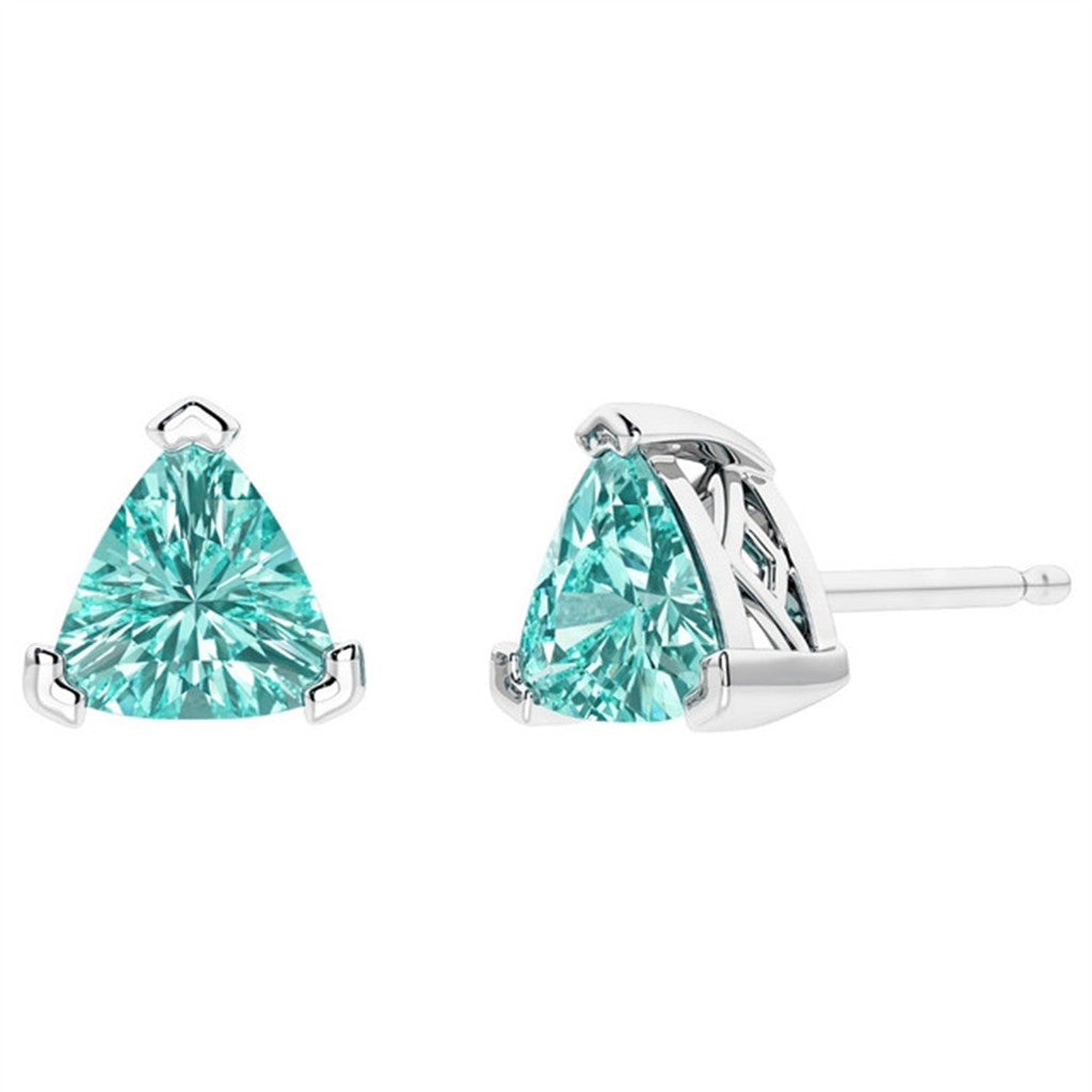 Sterling Silver Earrings With Colored Stone