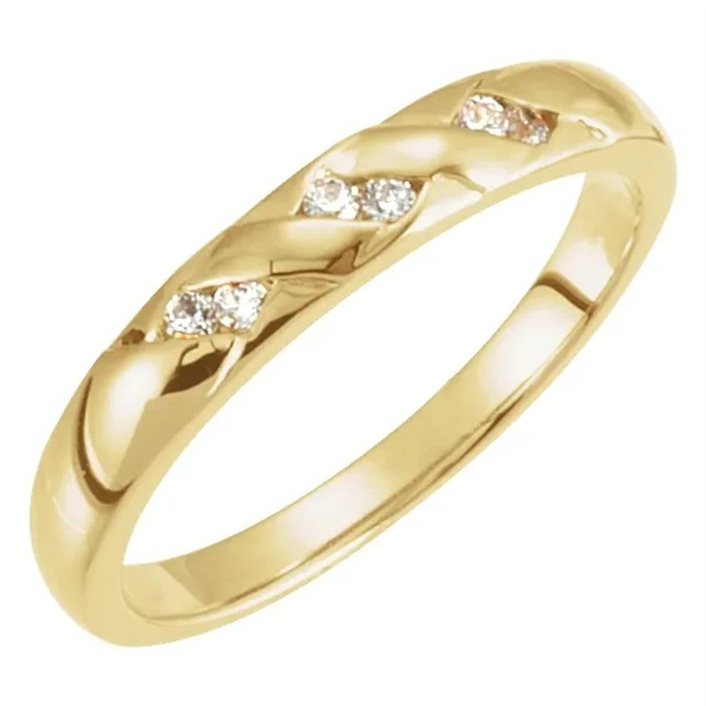 1/2 Anniversary Style Diamond Wedding Band 14 Karat Gold Yellow with Diamonds size 7