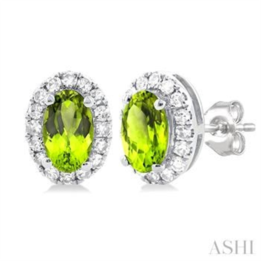 Precious Metal Earrings With Colored Stones