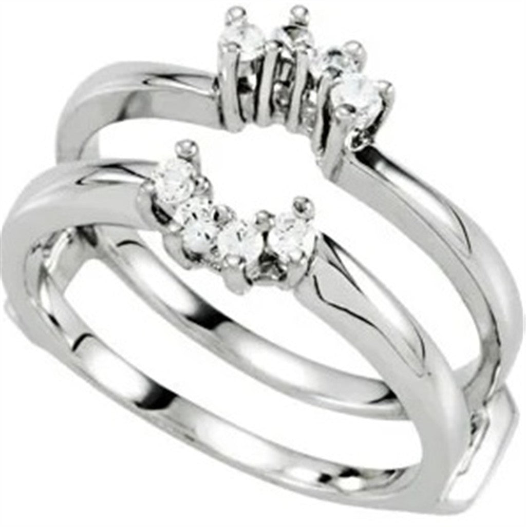 Shadow Style Diamond Wedding Band Base Metal White with Diamonds size 6