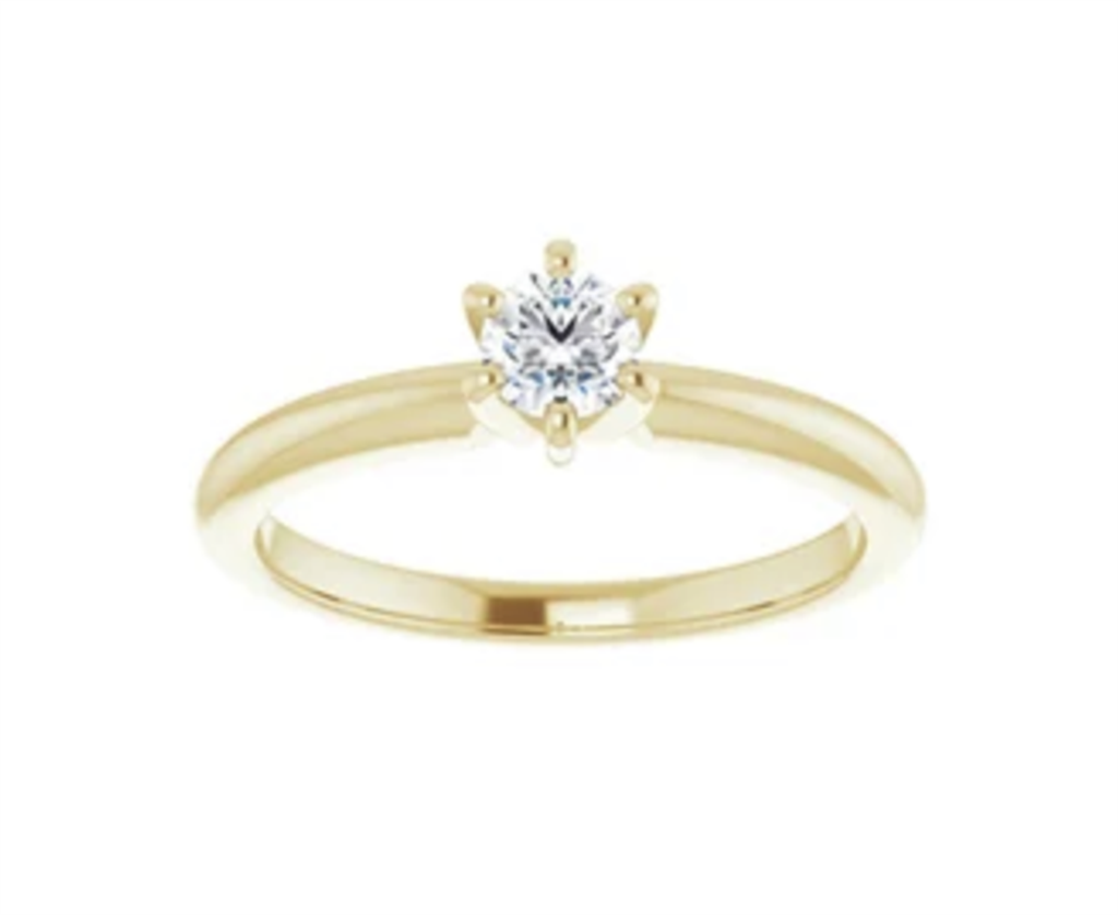 Solitare Style Lab Diamond Engagement Ring14 KT Yellow