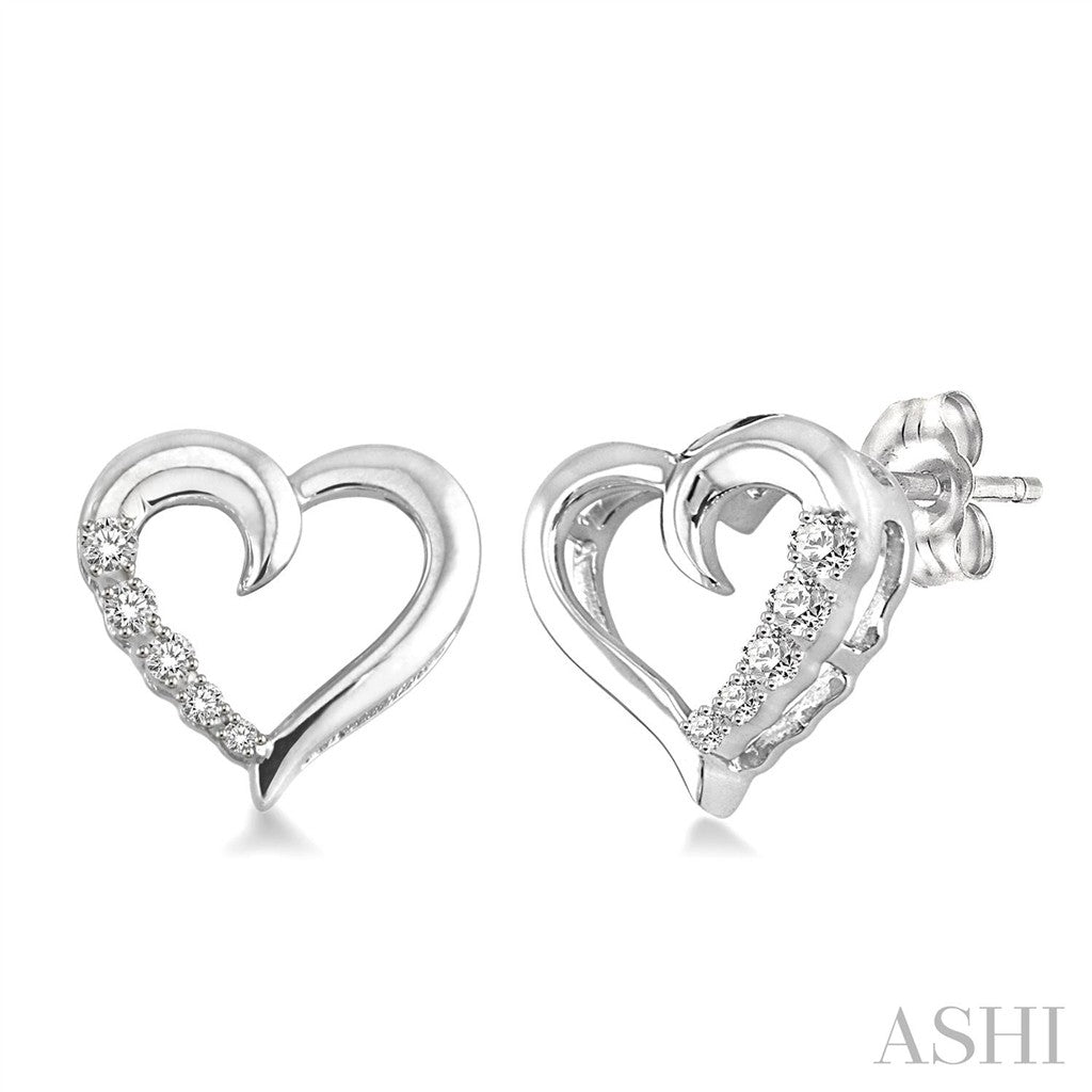 Diamond Stud Earrings Sterling Silver White 0.04 Carat Total Weight