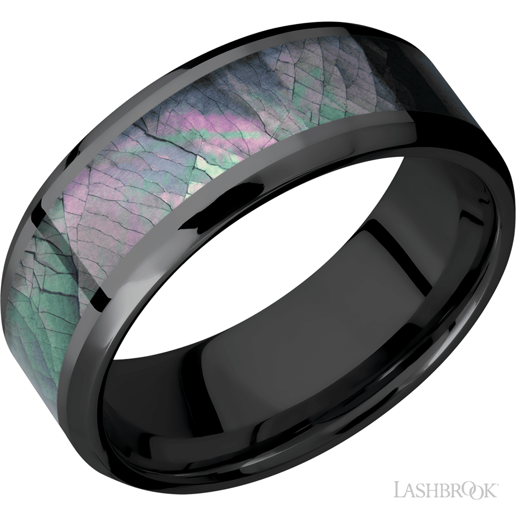 Black Zirconium Alternative Metal Ring 8mm wide Size 7.25