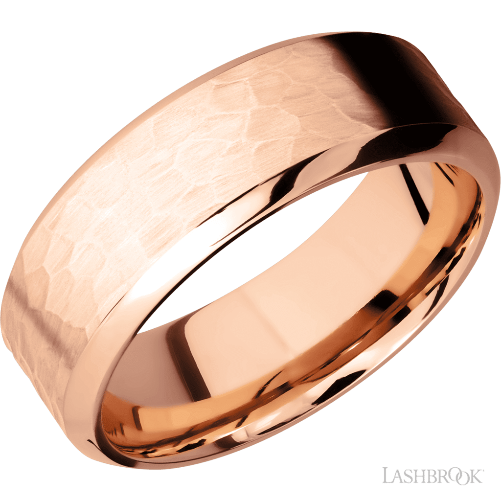 Straight Solid Style Wedding Band 14 Karat Gold Rose 8mm wide size 10