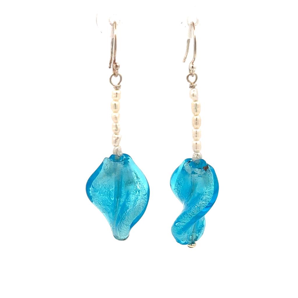 Dangle Drop Earring Sterling Silver White Fresh Water Pearl