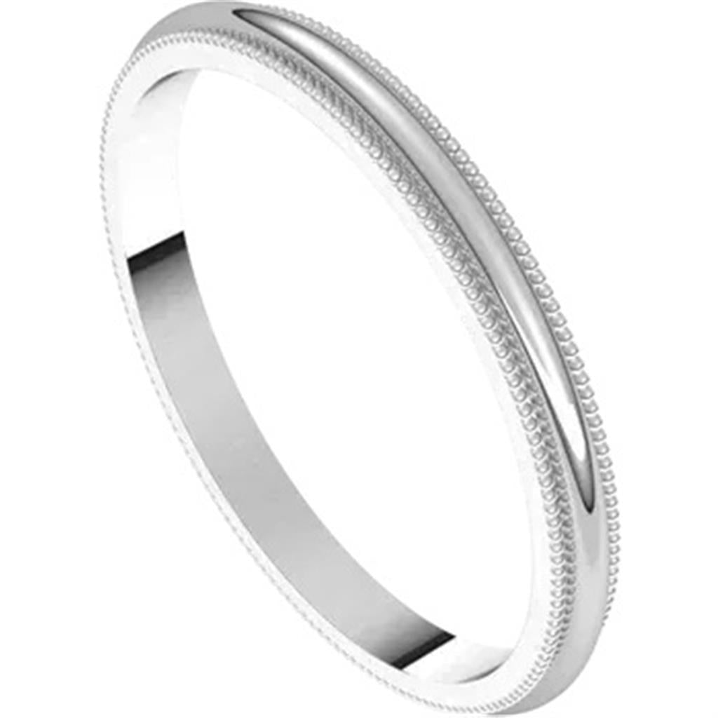 Straight Channel Wedding Band Prec Metal Womens 2 mm wide Alloy Yellow Size 7