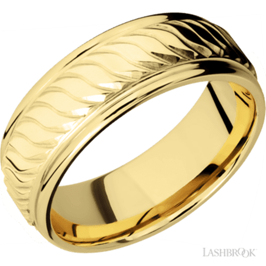 Straight Solid Style Wedding Band 14 Karat Gold Yellow 8mm wide size 10