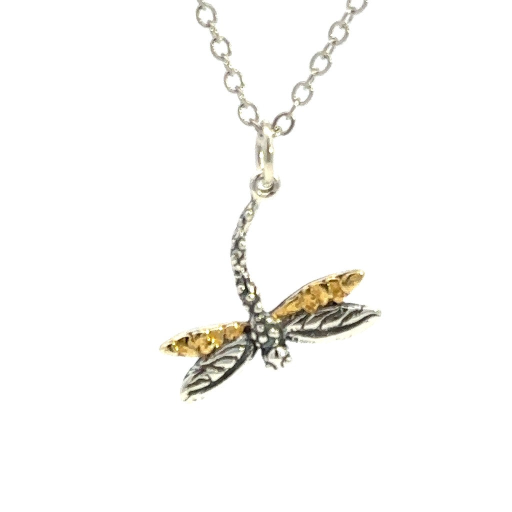 Drop Style Bug Pendant Sterling Silver & Alaskan Gold Nugget