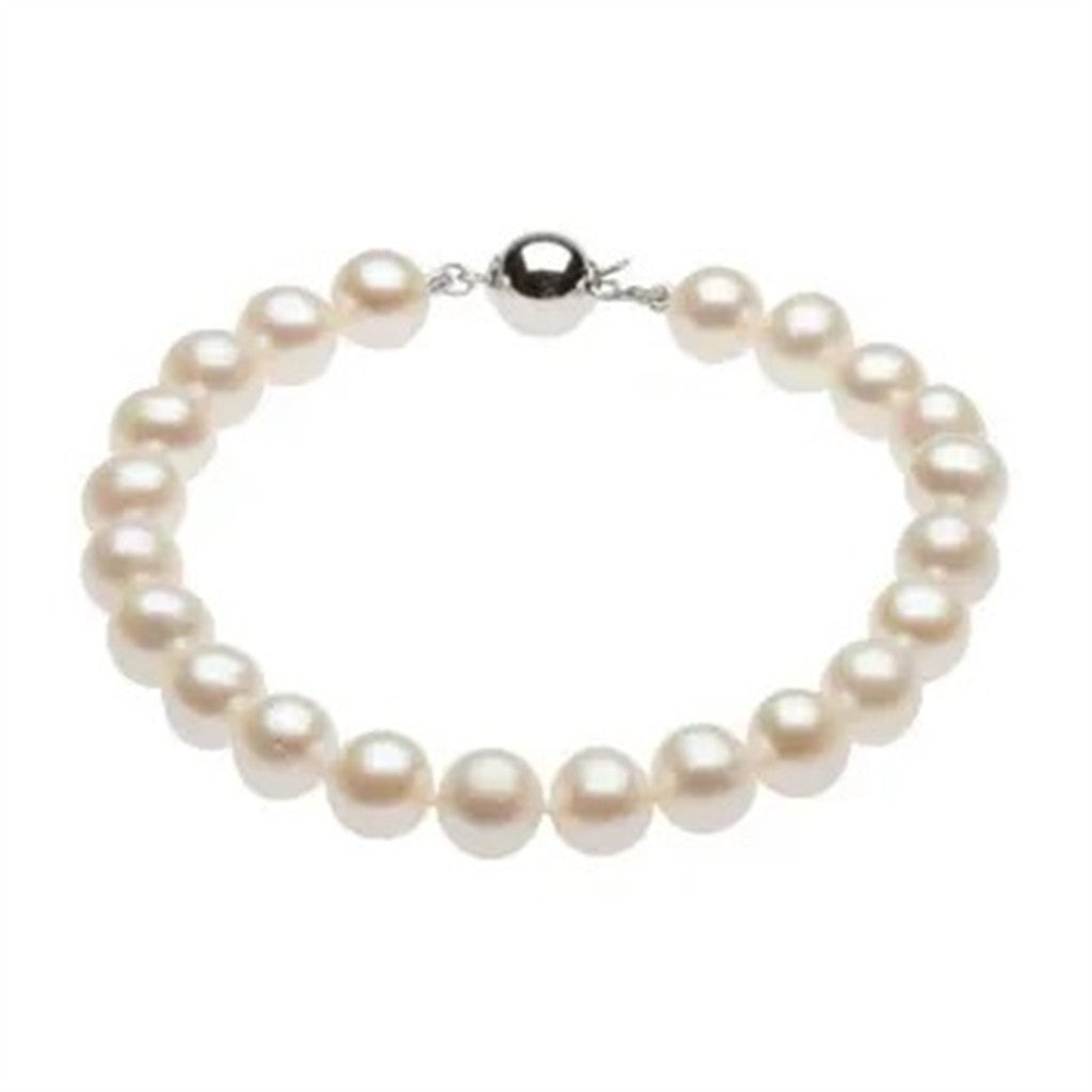Fresh Water Pearl Bracelet Sterling Silver 8" Long