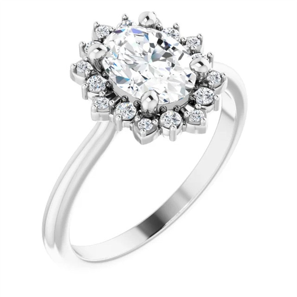 Halo Style Diamond Engagement Ring 14 Karat Gold Yellow
(Center Stone Not Included)