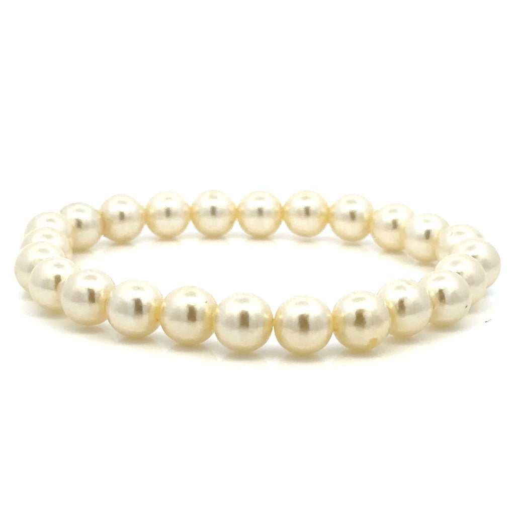 Imitation Fresh Water Pearl Bracelet Elastic 8" Long