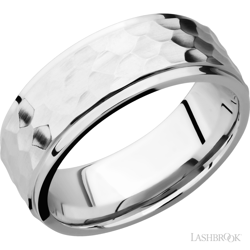 Straight Solid Style Wedding Band 14 Karat Gold White 8mm wide size 10