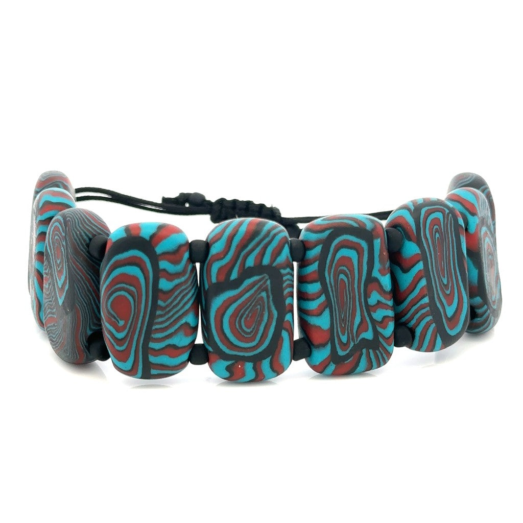 Gemstone Bead Bead Adjustable Bracelet 9" Long
