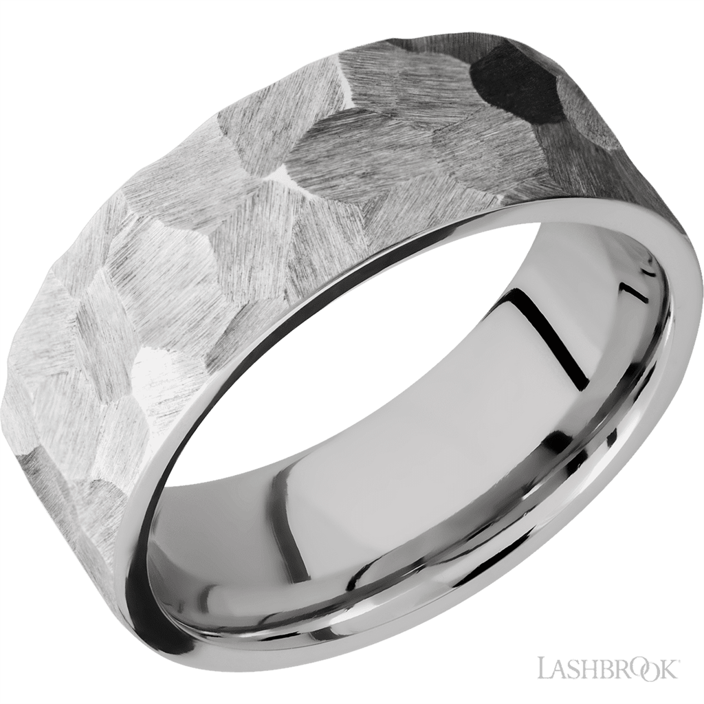 Straight Solid Style Wedding Band 14 Karat Gold White 8mm wide size 10