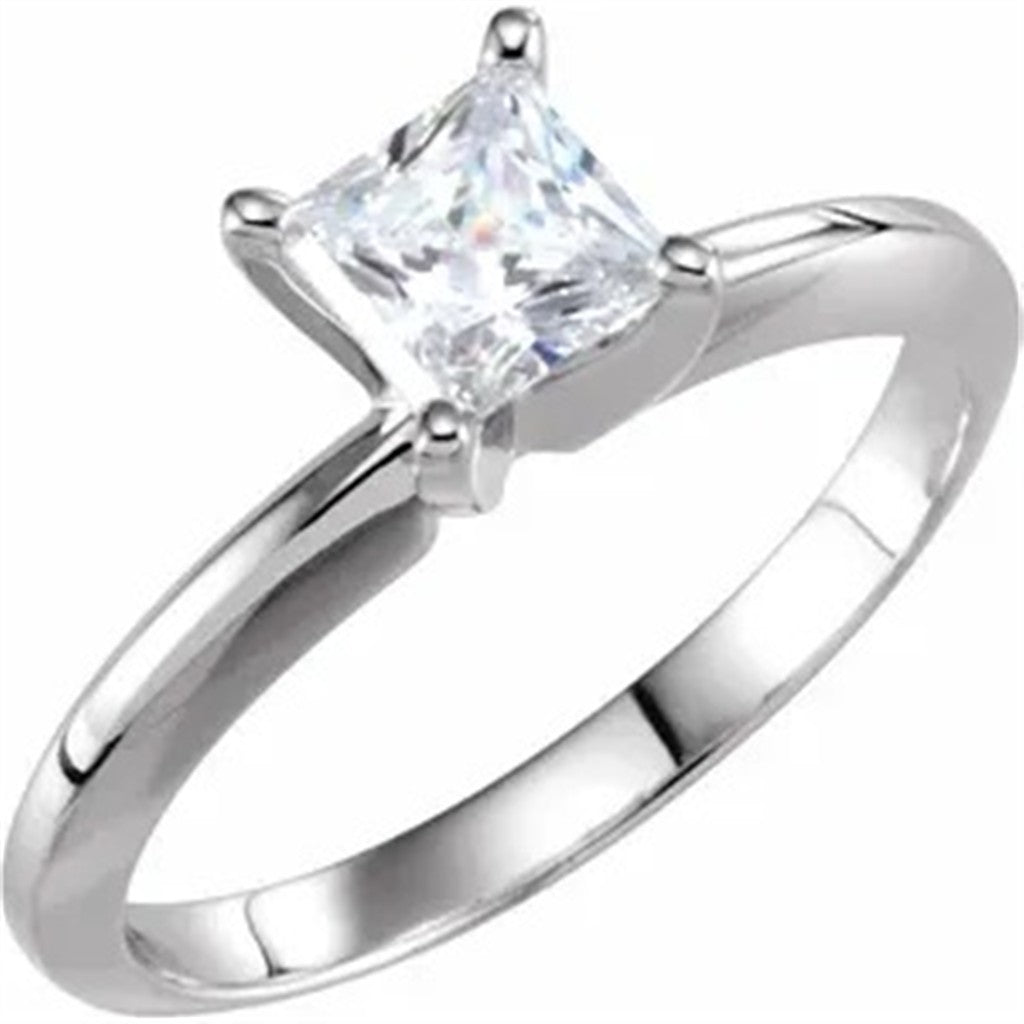 1 Carat Solitare Style Engagement Ring White 14 Karat Gold Size 5.5