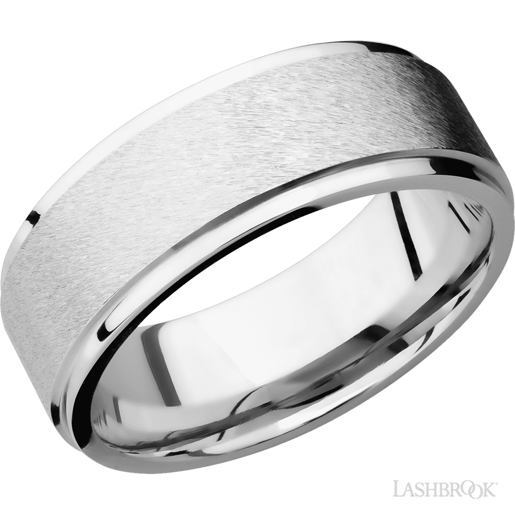 Straight Solid Style Wedding Band 14 Karat Gold White 8mm wide size 10