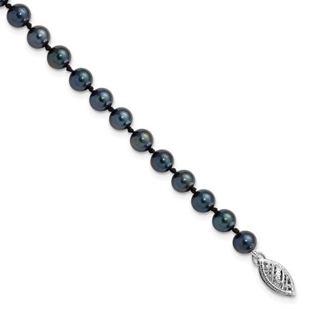Cultured Akoya Pearl Bracelet 14 Karat Gold 7" Long