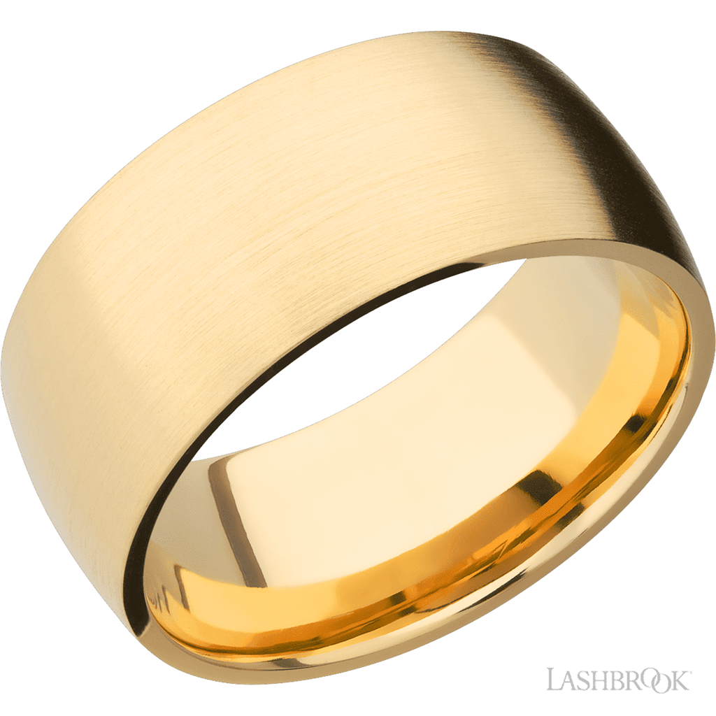 Straight Solid Style Wedding Band 14 Karat Gold Yellow 10mm wide size 10