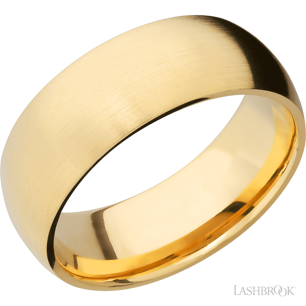 Straight Solid Style Wedding Band 14 Karat Gold Yellow 8mm wide size 10