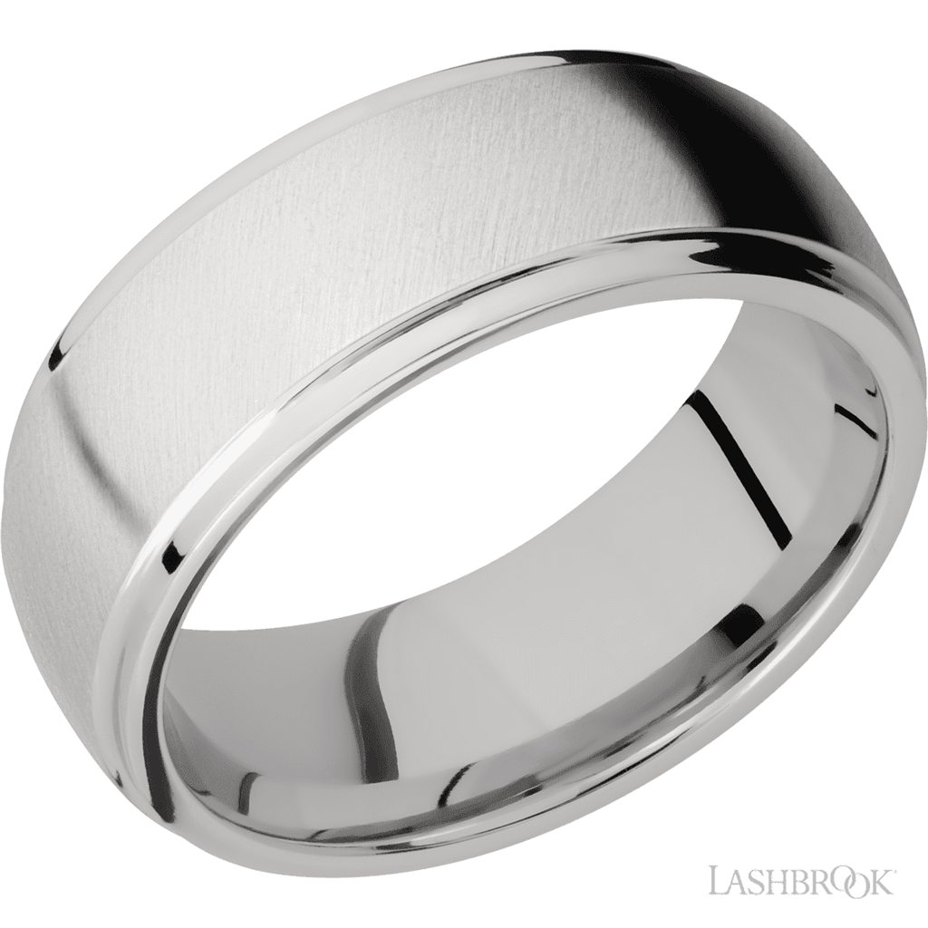 Straight Solid Style Wedding Band 14 Karat Gold White 8mm wide size 10