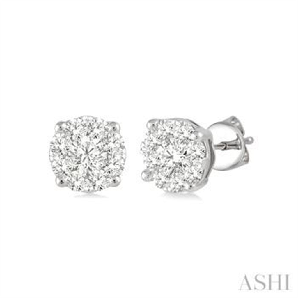 Diamonds Love Bright Earrings 14 Karat Gold White 0.16 Carat Total Weight