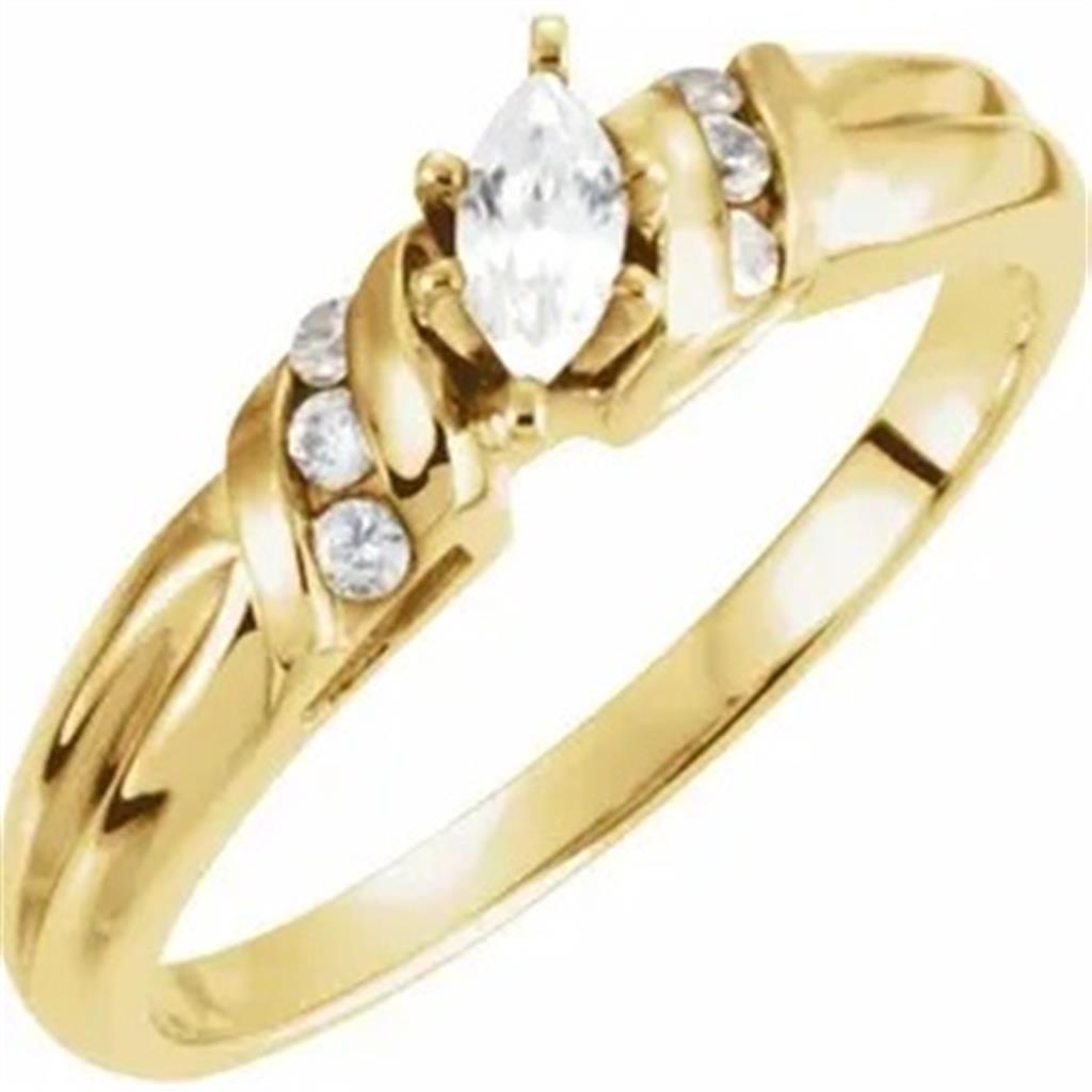 Contemporary Style Diamond Engagement RingBase Metal Yellow