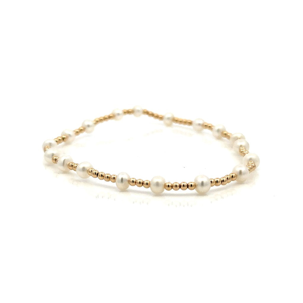 Fresh Water Pearl Bracelet Gold Filled 7" Long