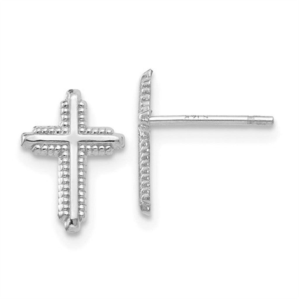 Stud Precious Metal Earrings 14 KT White